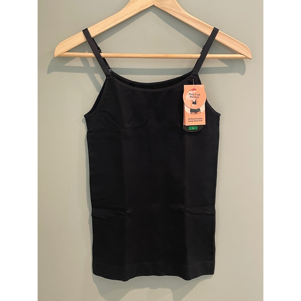 Shapermint Essentials All Day Every Day Scoop Neck Cami‎ Black Large NWT